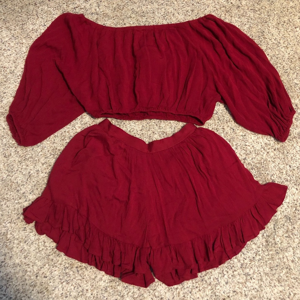 Red Two-Piece Set - Picture 2 of 2